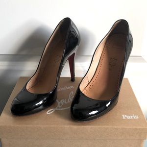 Christian Louboutin Black Patent Ron Ron 100 —Size 38